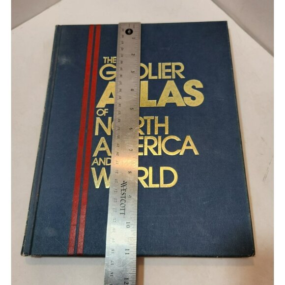 1984 Hardcover Grolier Atlas Of North America And The World - Picture 11 of 11